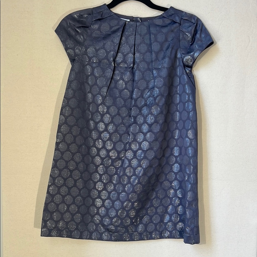 Okaidi Shimmering Gray Polka Dot Dress
